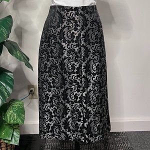 Black Patterned Worthington Skirt Size 8